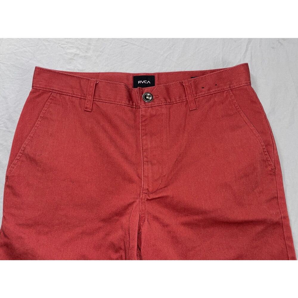 RVCA Flat Front 'The Week-End Chino' Shorts. Red, Men's Size 31. EUC!! - Picture 2 of 5